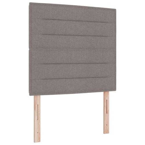 Box Spring Seng med Madras & LED Taupe 120x200 cm Stof