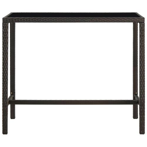 Barbord til haven 130x60x110 cm polyrattan og glas brun