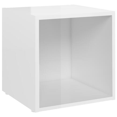 Tv-skabe 2 stk. 37x35x37 cm spånplade hvid højglans