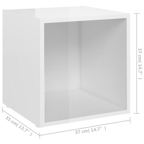 Tv-skabe 2 stk. 37x35x37 cm spånplade hvid højglans