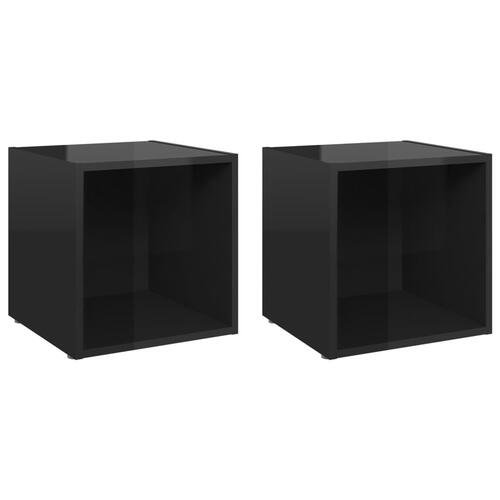 Tv-skabe 2 stk. 37x35x37 cm spånplade sort højglans