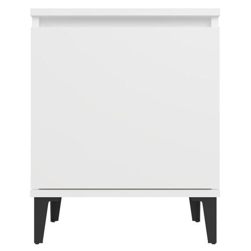 Sengeskabe med metalben 2 stk. 40x30x50 cm hvid