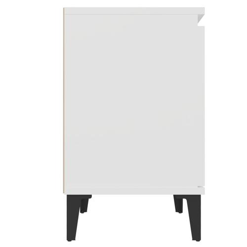 Sengeskabe med metalben 2 stk. 40x30x50 cm hvid