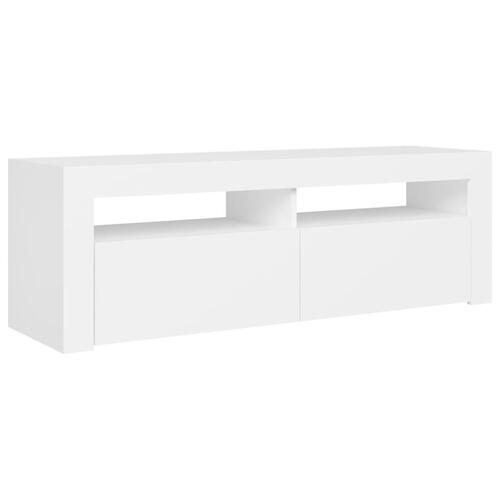 Tv-skab med LED-lys 120x35x40 cm hvid
