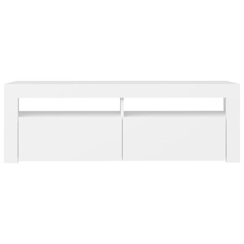 Tv-skab med LED-lys 120x35x40 cm hvid