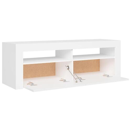 Tv-skab med LED-lys 120x35x40 cm hvid