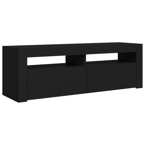 Tv-skab med LED-lys 120x35x40 cm sort