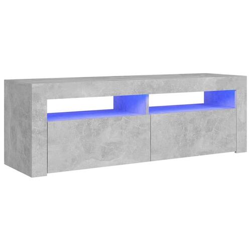 Tv-bord med LED-lys 120x35x40 cm betongrå