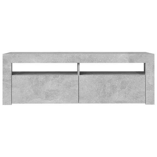 Tv-bord med LED-lys 120x35x40 cm betongrå