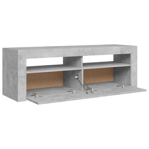 Tv-bord med LED-lys 120x35x40 cm betongrå