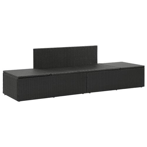 Solseng med hynder polyrattan sort