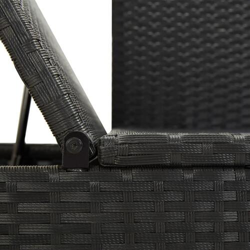 Solseng med hynder polyrattan sort