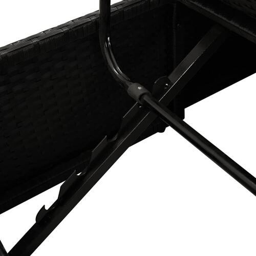 Solseng med hynder polyrattan sort