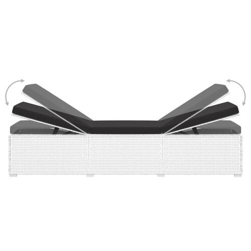 Liggestol med hynde og tebord polyrattan hvid