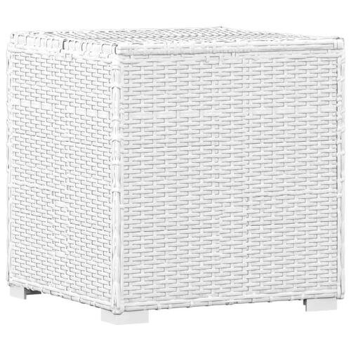 Liggestol med hynde og tebord polyrattan hvid