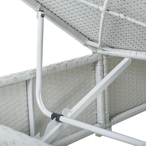 Liggestol med hynde og tebord polyrattan hvid