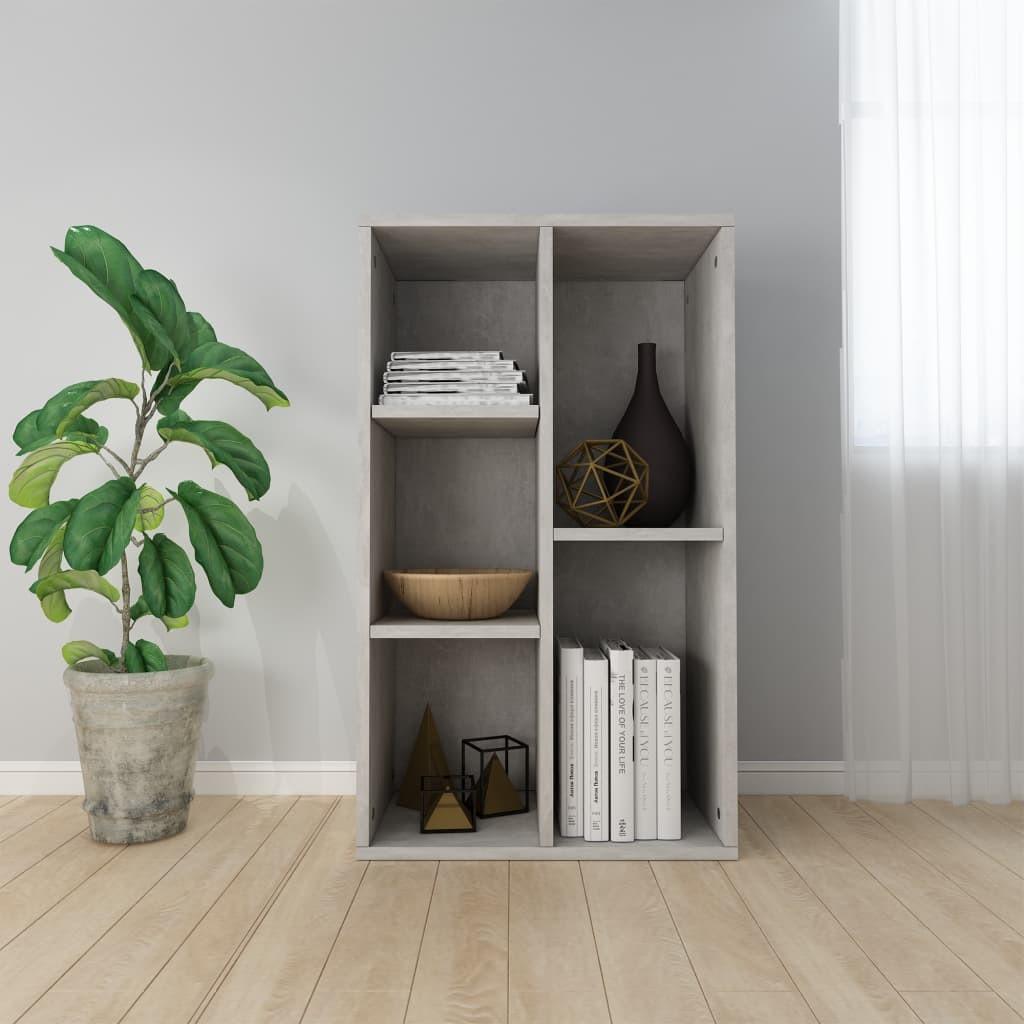Bogreol/skænk 50x25x80 cm konstrueret træ Betongrå