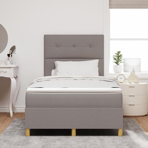 Box Spring Seng med Madras & LED Taupe 120x190 cm Stof