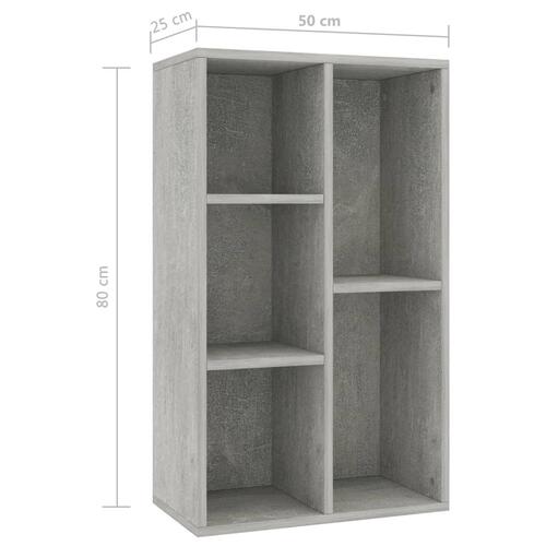 Bogskab/skænk 45 x 25 x 80 cm spånplade betongrå