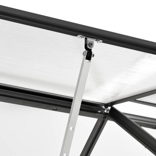 Drivhus med fundamentramme 5,89 m² aluminium antracitgrå