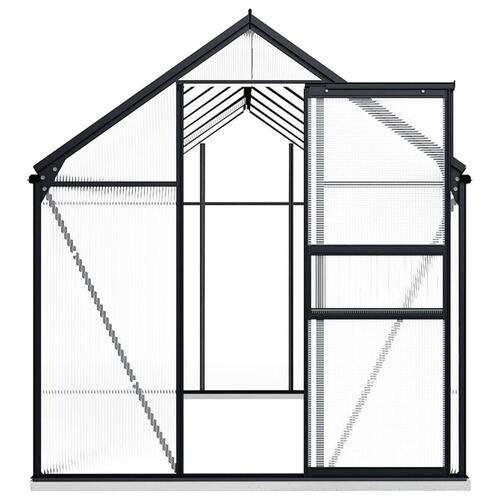 Drivhus med fundamentramme 8,17 m² aluminium antracitgrå&#9;