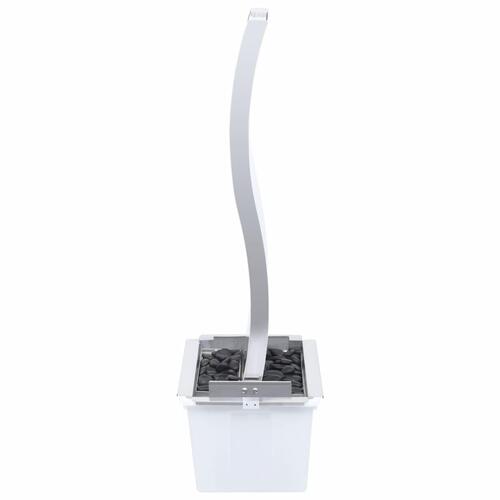 Havespringvand med pumpe 90 cm buet rustfrit stål