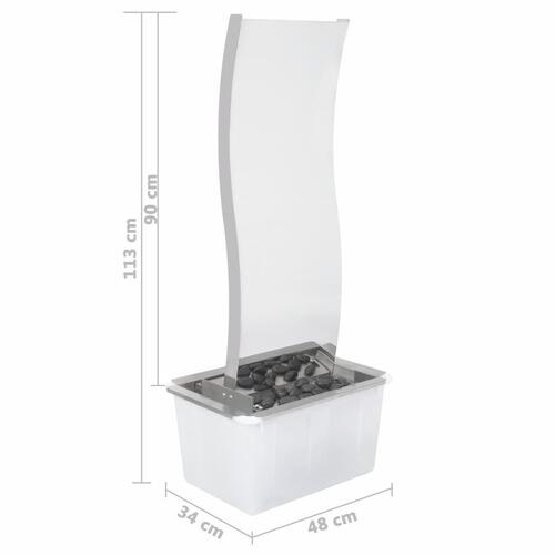 Havespringvand med pumpe 90 cm buet rustfrit stål