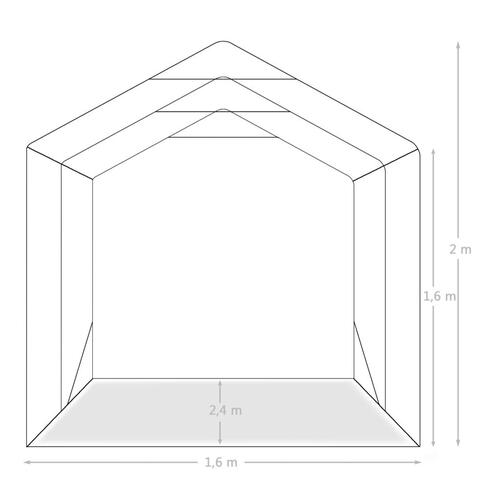 Garagetelt 1,6x2,4 m PVC grøn