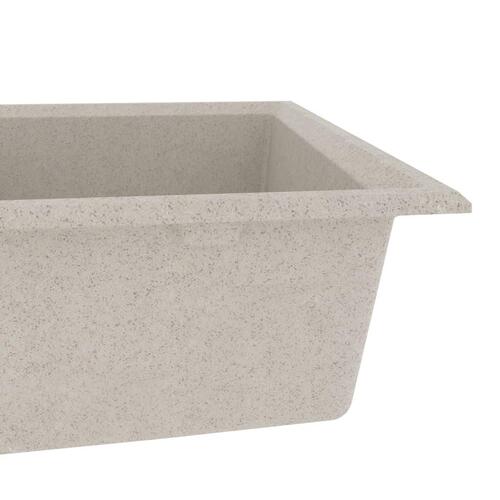Køkkenvask med overløbshul granit beige