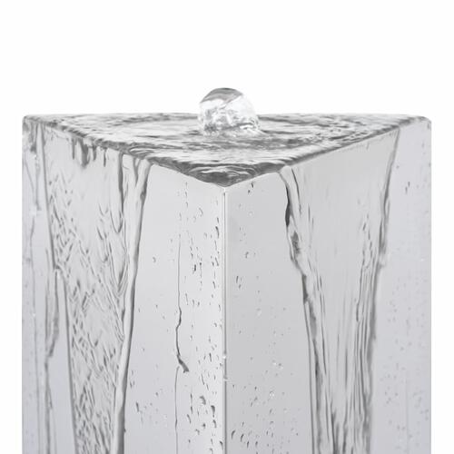 Havespringvand med pumpe 76 cm trekantet rustfrit stål