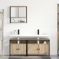 Badeværelsesskab med vask Sonoma Eg 80x30x60 cm Konstrueret træ