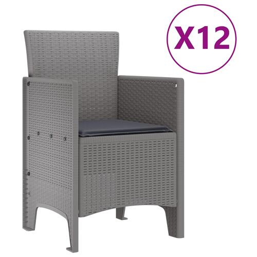 13-delt have spisebord sæt med puder lysegrå polyrattan&& havebord lysegrå 150x100x73 cm polyrattan&& have stole med puder 4 stk. lysegrå polyrattan