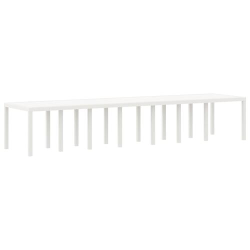 17 dele have spisebord sæt hvid polyrattan&& havebord hvid 250x100x73 cm polyrattan&& havebord hvid 150x100x73 cm polyrattan&& have stol 4 stk hvid polyrattan
