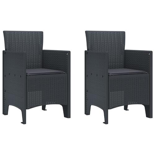 3 Dele Have Spisesæt med Puder Antracit Poly Rattan