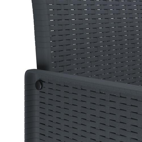 3 Dele Have Spisesæt med Puder Antracit Poly Rattan