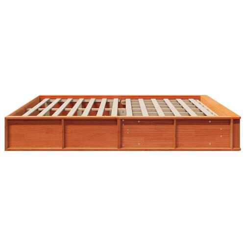 Sengestel med Lift-op opbevaring Voks brun 180x200 cm Massivt Træ Fyr