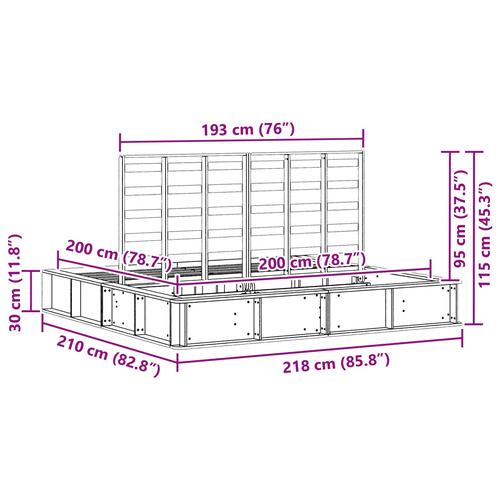Sengestel med Lift-op opbevaring Voks brun 180x200 cm Massivt Træ Fyr