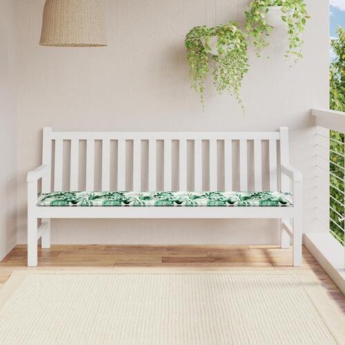 Havebænkepude med bladmønster 180x50x4 cm Oxfordstof