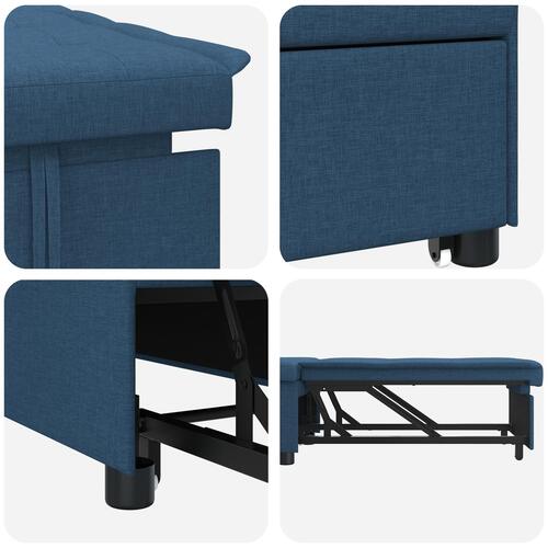 Sovesofa 3-i-1 Udtræk Design Blå Stof