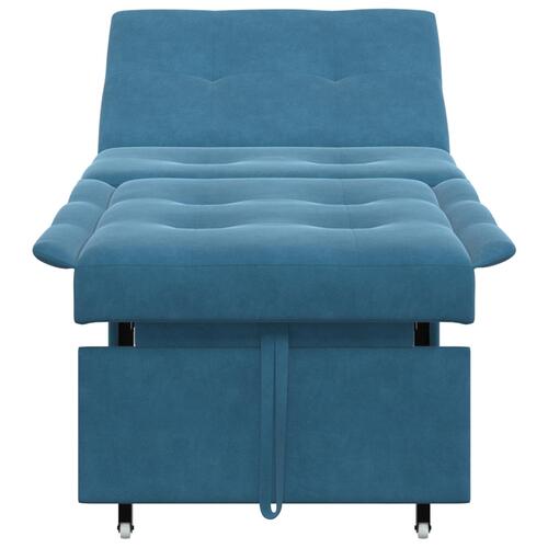 Sovesofa 3-i-1 Utrækningsdesign Blå Velour