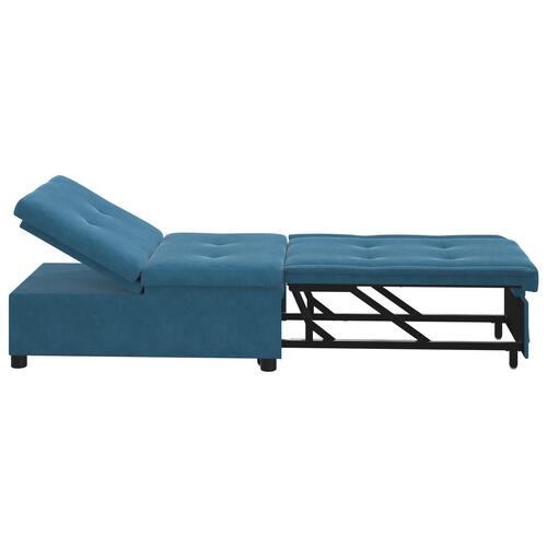Sovesofa 3-i-1 Utrækningsdesign Blå Velour