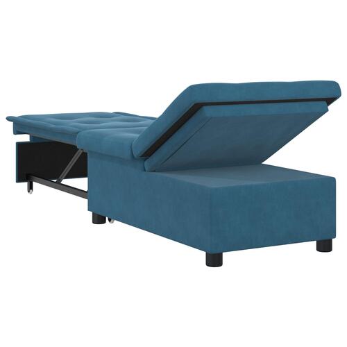Sovesofa 3-i-1 Utrækningsdesign Blå Velour