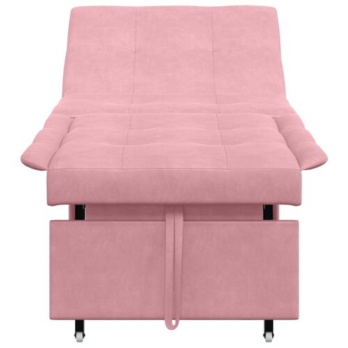 3-i-1 Udtræk Sovesofa i Rosa Fløjl