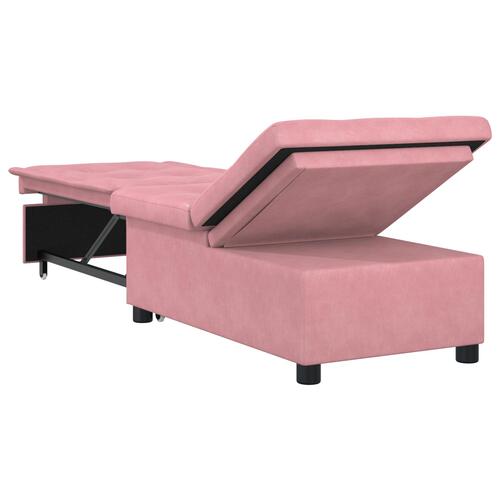 3-i-1 Udtræk Sovesofa i Rosa Fløjl