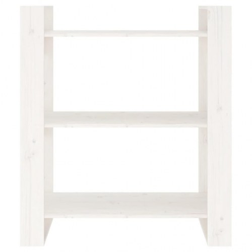 Bogreol/rumdeler i massivt fyrretræ - 80 × 35 × 91 cm, hvid