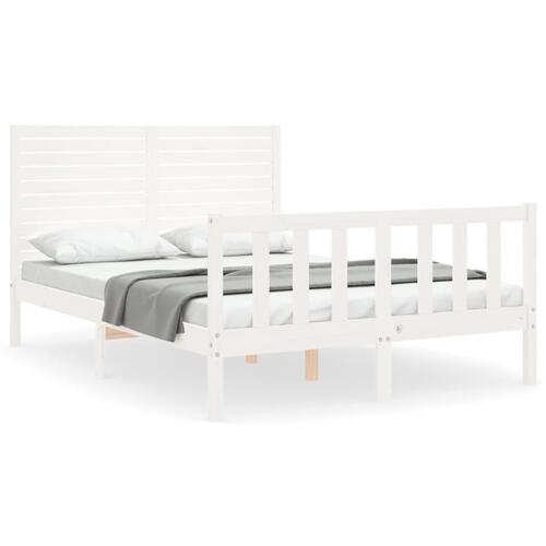 Sengeramme uden madras 140x190 cm massivt fyrretræ hvid