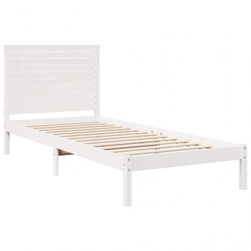 Ekstra lang sengeramme i massivt fyr - 90 x 220 cm, hvid