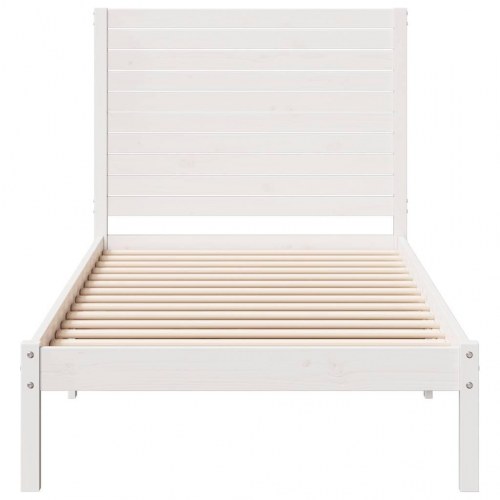 Ekstra lang sengeramme i massivt fyr - 90 x 220 cm, hvid