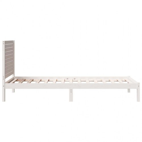Ekstra lang sengeramme i massivt fyr - 90 x 220 cm, hvid