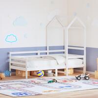 Daybed med tag 90x190 cm massivt fyrretræ hvid